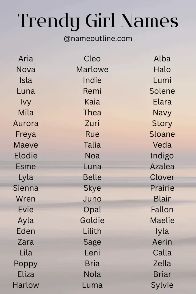 Modern girl names -