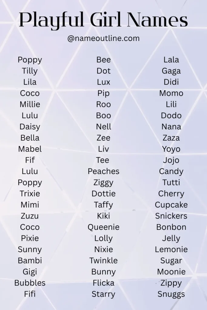 Playful girl names -