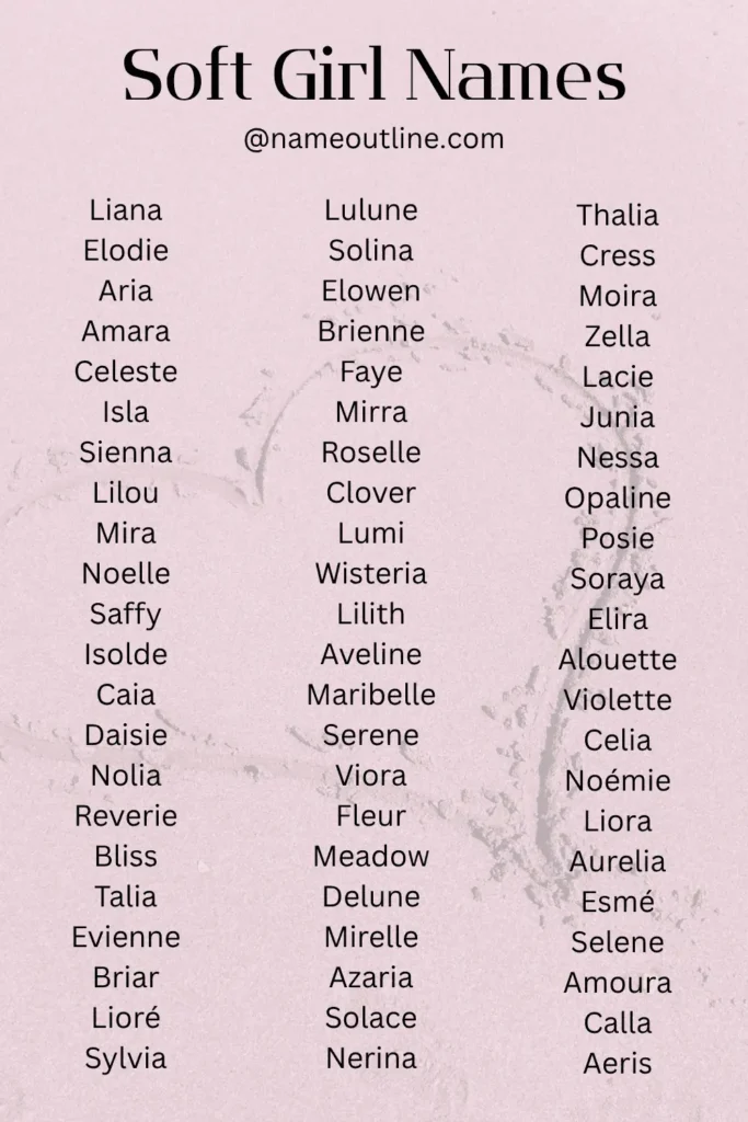 Soft girl names -