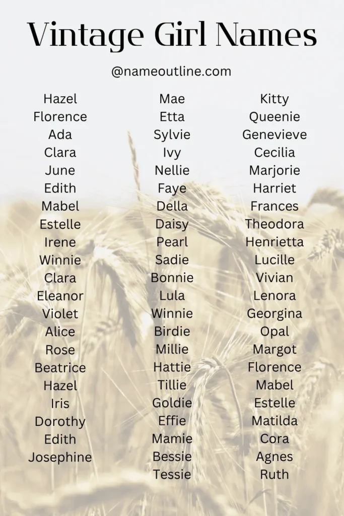 vintage girl names -